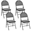 4 Pieces Padded Folding Dining Chairs with Backrest-Set of 4