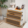 3-Drawer Rattan Dresser Chest with Anti-toppling Device-Brown