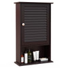 Bathroom Wall Mount Storage Cabinet Single Door with Height Adjustable Shelf-Rustic Brown