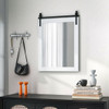 30 x 22 Inch Wall Mount Mirror with Wood Frame-White