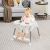 4-in-1 Convertible Baby High Chair with Removable Double Tray-White