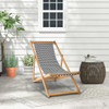 Folding Bamboo Sling Chair with Adjustable Backrest and Canvas-Natural