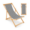 Folding Bamboo Sling Chair with Adjustable Backrest and Canvas-Natural