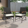 Set of 2 Patio Wicker Dining Chairs with Soft Zippered Cushion-Set of 2