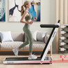 2.25HP Folding Treadmill with Dual LED Display and Remote Control-White
