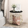 Round Metal Frame End Table with Removable Top-Golden