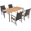 Outdoor Dining Set with Acacia Wood Table-4-5 Pieces