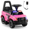 6V Kids Ride On Police Car with Real Megaphone and Siren Flashing Lights-Pink