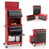 6-Drawer Tool Chest with Heightening Cabinet-Black & Red