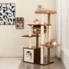 53 Inch Cat Tree with Condo and Swing Tunnel-Brown