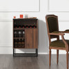 Wine Storage Cabinet Buffet Sideboard with Adjustable Shelf and Sliding Door-Brown