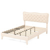 Full/Queen Size Bed Frame with Nail Headboard and Wooden Slats-Queen Size