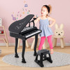 37 Keys Kids Piano Keyboard with Stool and Piano Lid-Black