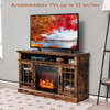 48 Inch Electric Fireplace TV Stand with Cabinets for TVs Up to 55 Inch-Brown