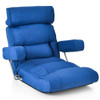 Adjustable Folding Sofa Chair with 6 Position Stepless Back-Blue