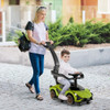 3 in 1 Licensed Lamborghini Ride Walking Toy Stroller-Green