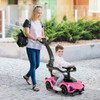 3 in 1 Licensed Lamborghini Ride Walking Toy Stroller-Pink