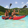 Inflatable 2-person Kayak Set with Aluminium Oars and Repair Kit-Red