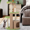 5-Tier Modern Cat Tree Tower for Indoor Cats with Sisal Scratching Posts-Green