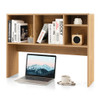 Computer Desktop Bookcase with 4 Cubbies and Open Back Compartment-Natural