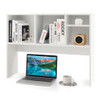 Computer Desktop Bookcase with 4 Cubbies and Open Back Compartment-White