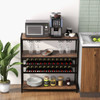 5-tier Wine Rack Table with Glasses Holder