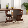 Set of 2 24 Inch Swivel Bar Stools with Footrest-24 inches