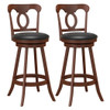 Set of 2 30 Inch Swivel Bar Stools with Footrest-30 inches