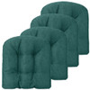 4 Pack 17.5" x 17" U-Shaped Chair Pads with Polyester Cover-Green