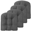 4 Pack 17.5 x 17 Inch U-Shaped Chair Pads with Polyester Cover-Gray