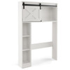 4-Tier Over The Toilet Storage Cabinet with Sliding Barn Door and Storage Shelves-White
