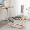 Ergonomic Kneeling Chair with Padded Backrest and Seat-Gray