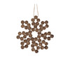 Wood Bead Snowflake Ornament (Set of 12) - 86009