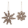 Wood Bead Snowflake Ornament (Set of 12) - 86009