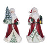 Santa Figurine with Lantern and Pine Tree (Set of 2) - 86033
