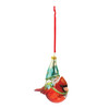 Glass Gnome and Cardinal Bird Ornament (Set of 6) - 86429