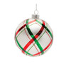 Plaid Glittered Glass Ornament (Set of 6) - 86603