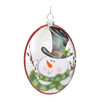 Glass Snowman Disc Ornament (Set of 12) - 86621