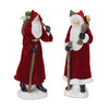 Flocked Santa Figurine with Hood and Staff (Set of 2) - 86812