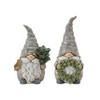 Pine Tree Trunk Gnome with Wreath Accent (Set of 2) - 86837