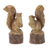 Perched Squirrel on Tree Stump Figurine (Set of 2) - 87299