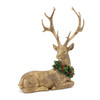 Laying Deer Figurine with Holly Wreath (Set of 2) - 87333