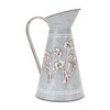 Floral Stamped Metal Pitcher Vase 12.5"H - 88397