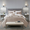 Taupe & White Comforter AND Coverlet Set