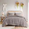 Grey Pom Pom Clip Jacquard Comforter AND Decorative Shams