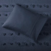 Navy Blue Pom Pom Clip Jacquard Comforter AND Decorative Shams