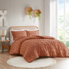 Rust Pom Pom Clip Jacquard Comforter AND Decorative Shams