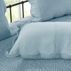 6pc Blue Scalloped Edges Quilted Daybed Set AND Decorative Pillow