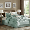 7pc Pleated Blue Comforter Set AND Decorative Pillows (Laurel-Blue)