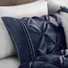 7pc Pleated Navy Blue Comforter Set AND Decorative Pillows (Laurel-Navy)